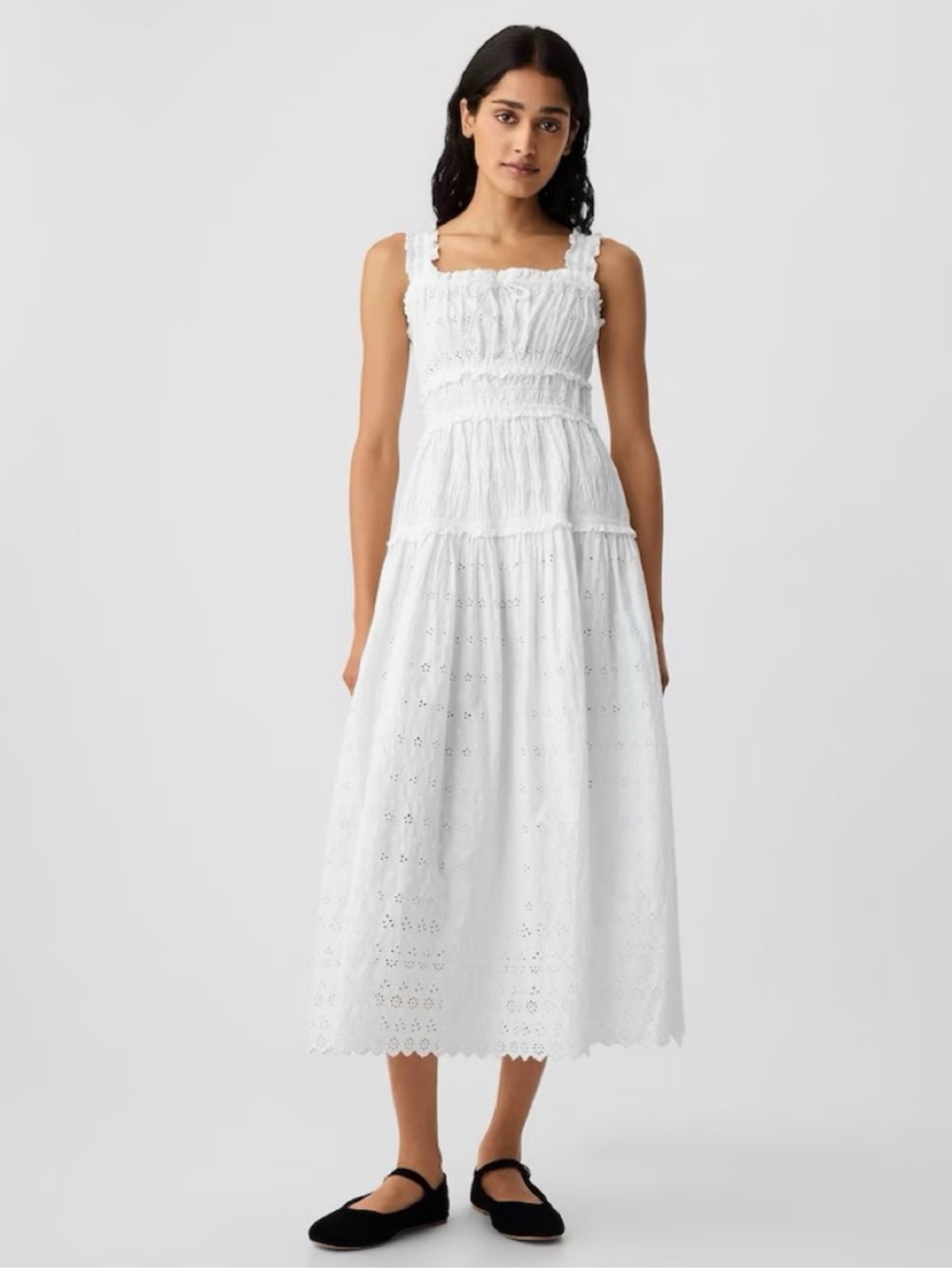 Doen x gap eyelet lace midi dress